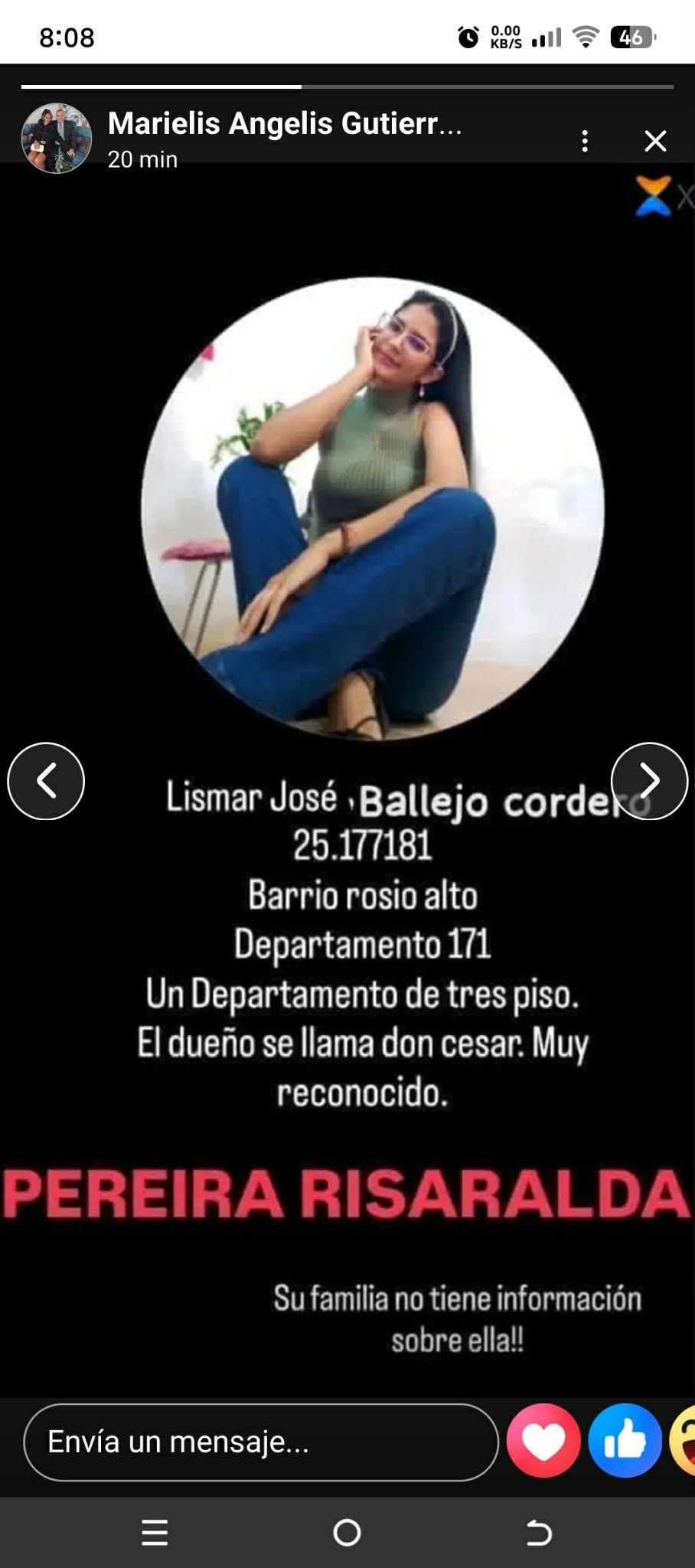 Foto de Lismar Jose Ballejo cordero