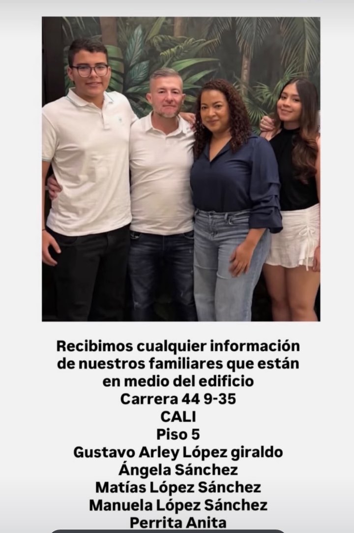 Foto de Gustavo Arley López Giraldo y su familia