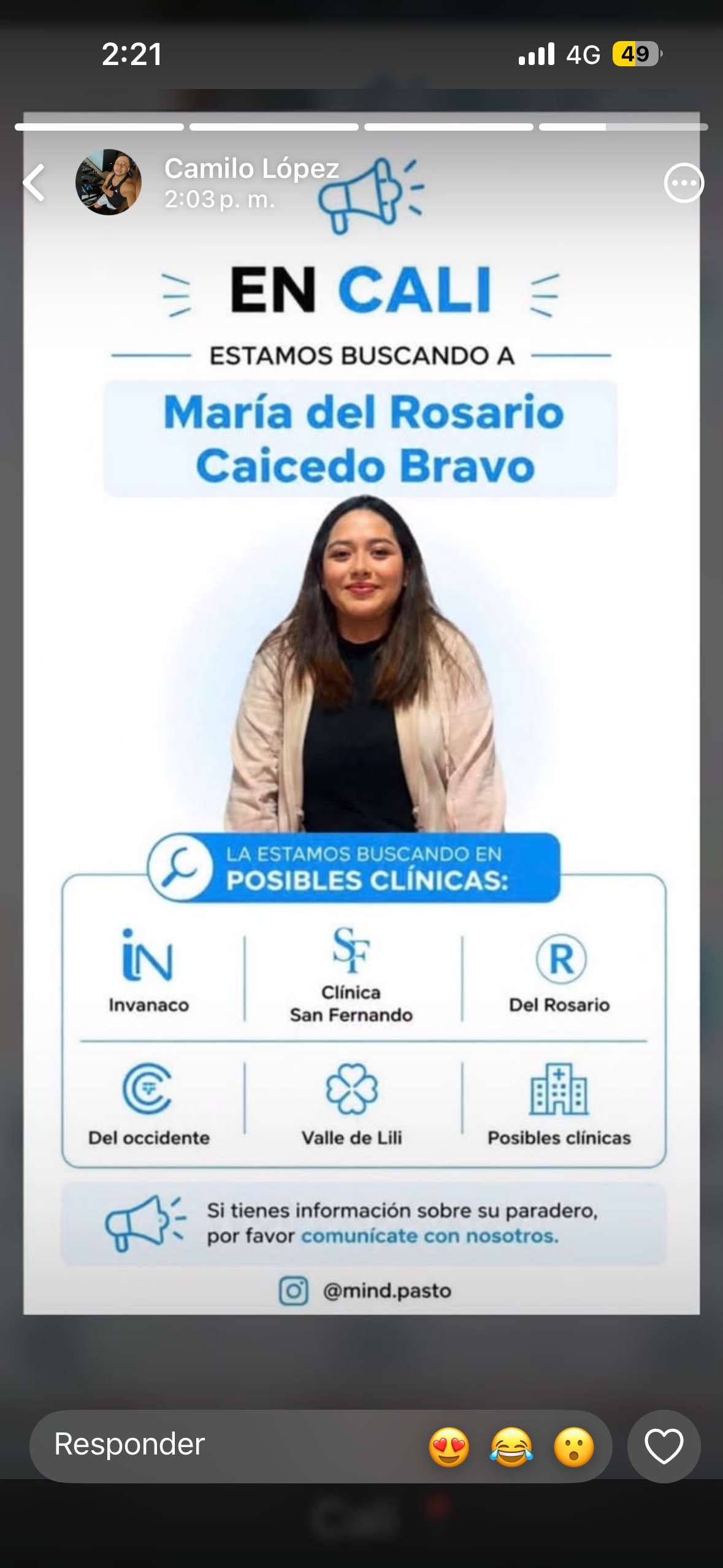 Foto de María del Rosario Caicedo brazo