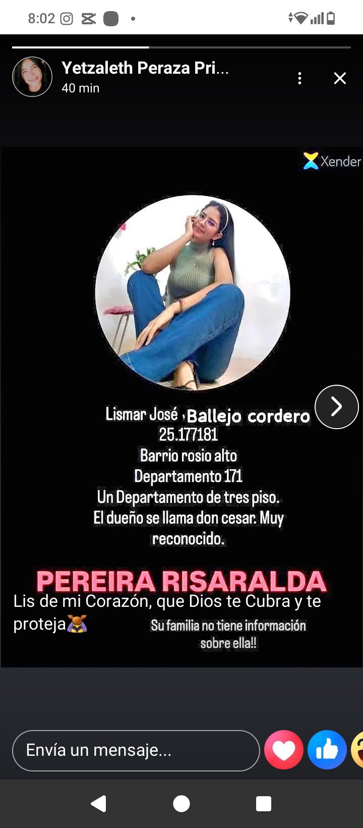 Foto de Lismar José Ballejo cordero