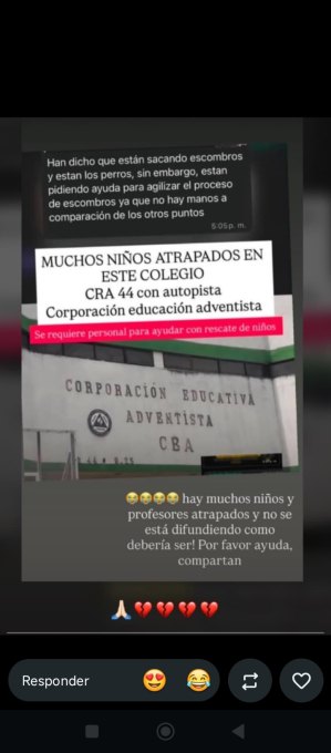 Foto de Colegio adventista Niños y profesores atrapados