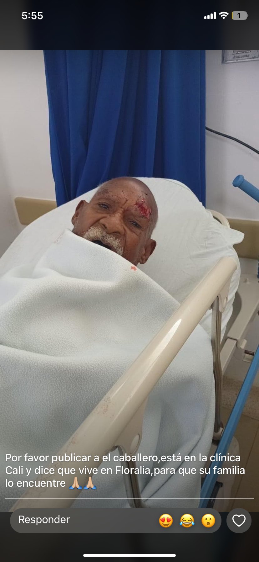 Foto de Se encuentra en la clínica Cali 🚨( es de la floralia) Buscamos a sus familiares
